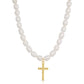 Rice Pearl & Cross Necklace